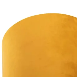 Plafondlamp met velours kap oker met goud 20 cm - Combi zwart