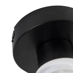 Plafondlamp met velours kap pauw met goud 25 cm - Combi zwart