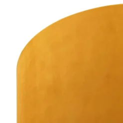 Plafondlamp met velours kap oker met goud 25 cm - Combi zwart