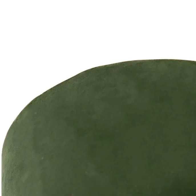 Plafondlamp met velours kap groen met goud 25 cm - Combi zwart