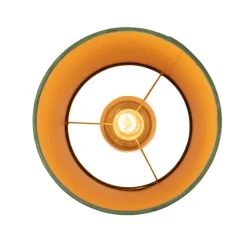 Plafondlamp met velours kap groen met goud 25 cm - Combi zwart