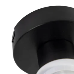 Plafondlamp met velours kap groen met goud 25 cm - Combi zwart