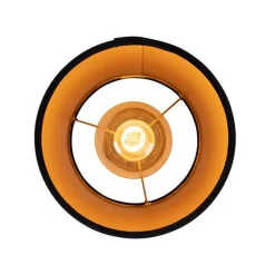 Plafondlamp met velours kap zwart met goud 20 cm - Combi zwart