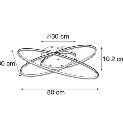 Plafondlamp staal incl. LED dimbaar - Galax