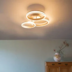 Plafondlamp staal incl. LED 3-staps dimbaar 3-lichts - Navara