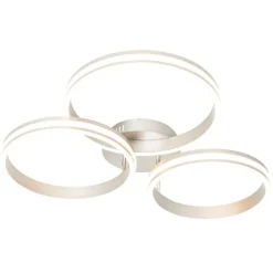 Plafondlamp staal incl. LED 3-staps dimbaar 3-lichts - Navara