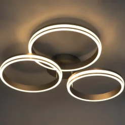 Plafondlamp staal incl. LED 3-staps dimbaar 3-lichts - Navara