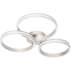 Plafondlamp staal incl. LED 3-staps dimbaar 3-lichts - Navara