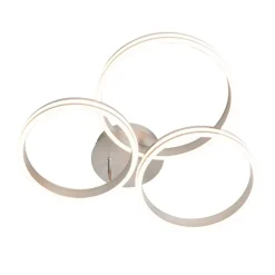 Plafondlamp staal incl. LED 3-staps dimbaar 3-lichts - Navara