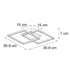 Plafondlamp staal incl. LED 2-lichts - Amanda
