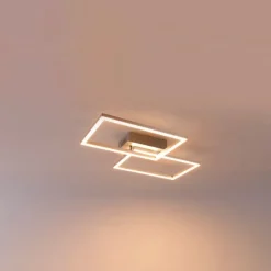 Plafondlamp vierkant staal 3-staps dimbaar - Plazas Novo