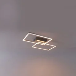 Plafondlamp vierkant staal 3-staps dimbaar - Plazas Novo