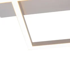 Plafondlamp vierkant staal 3-staps dimbaar - Plazas Novo