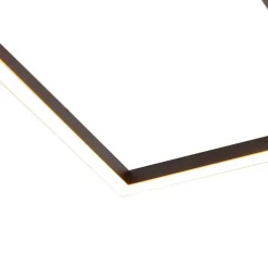 Plafondlamp vierkant zwart 3-staps dimbaar - Plazas Novo