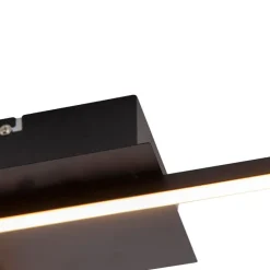 Plafondlamp vierkant zwart 3-staps dimbaar - Plazas Novo