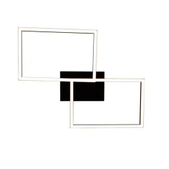 Plafondlamp vierkant zwart 3-staps dimbaar - Plazas Novo