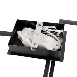 Plafondlamp vierkant zwart 3-staps dimbaar - Plazas Novo