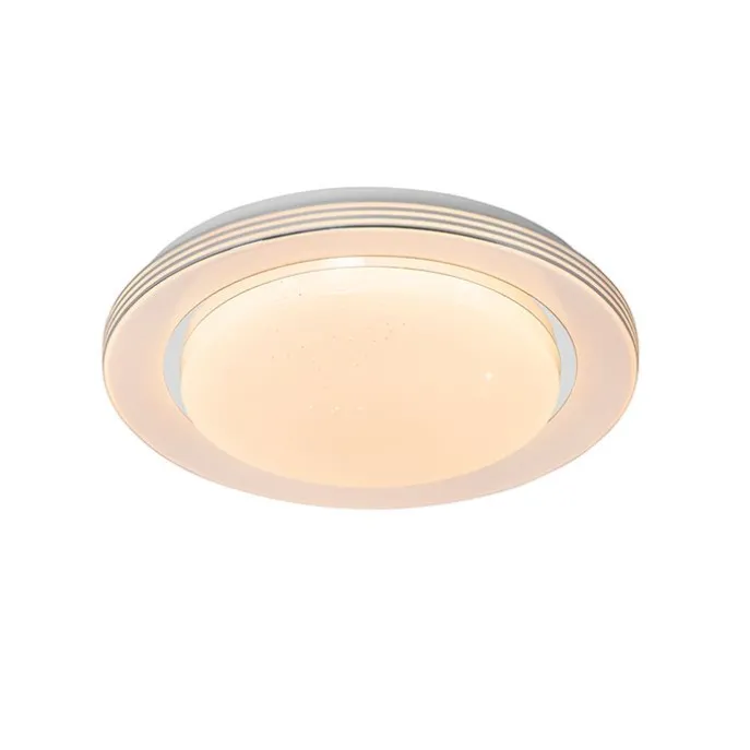 Plafondlamp wit 38 cm incl. LED met afstandsbediening - Jochem