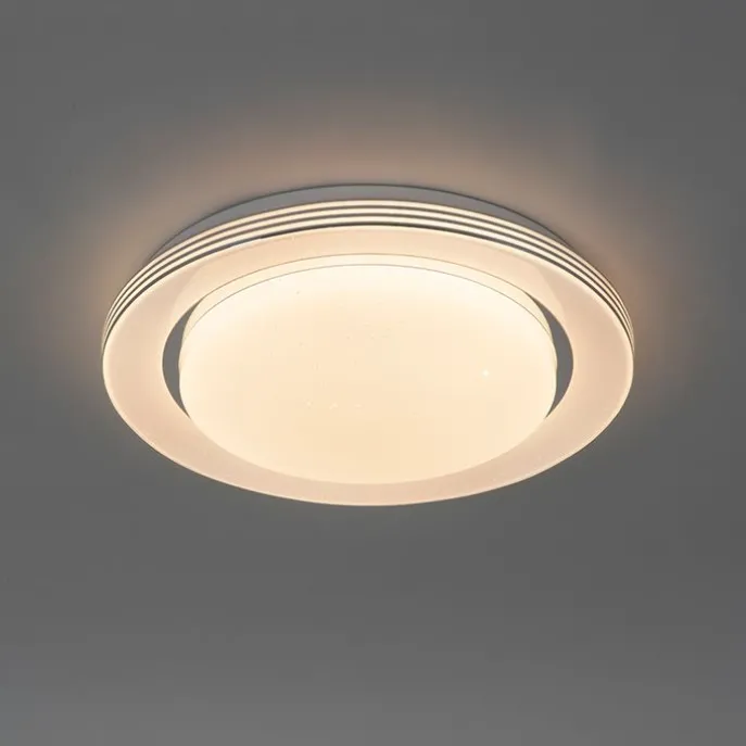 Plafondlamp wit 38 cm incl. LED met afstandsbediening - Jochem