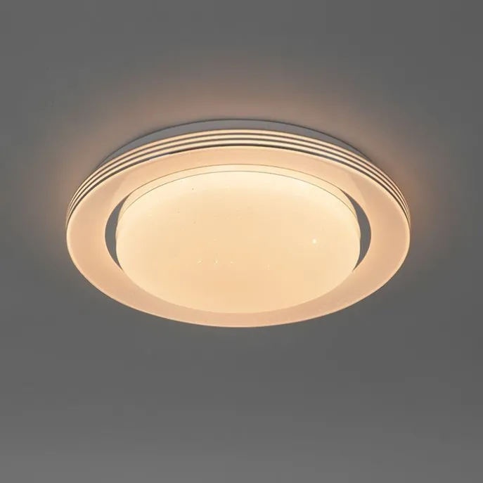 Plafondlamp wit 38 cm incl. LED met afstandsbediening - Jochem