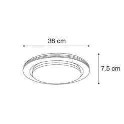 Plafondlamp wit 38 cm incl. LED met afstandsbediening - Jochem