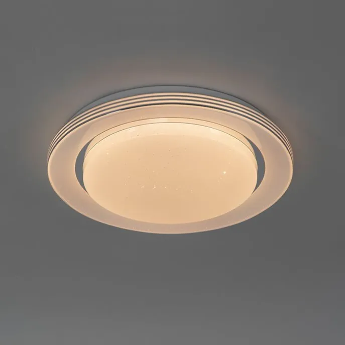 Plafondlamp wit 38 cm incl. LED met afstandsbediening - Jochem