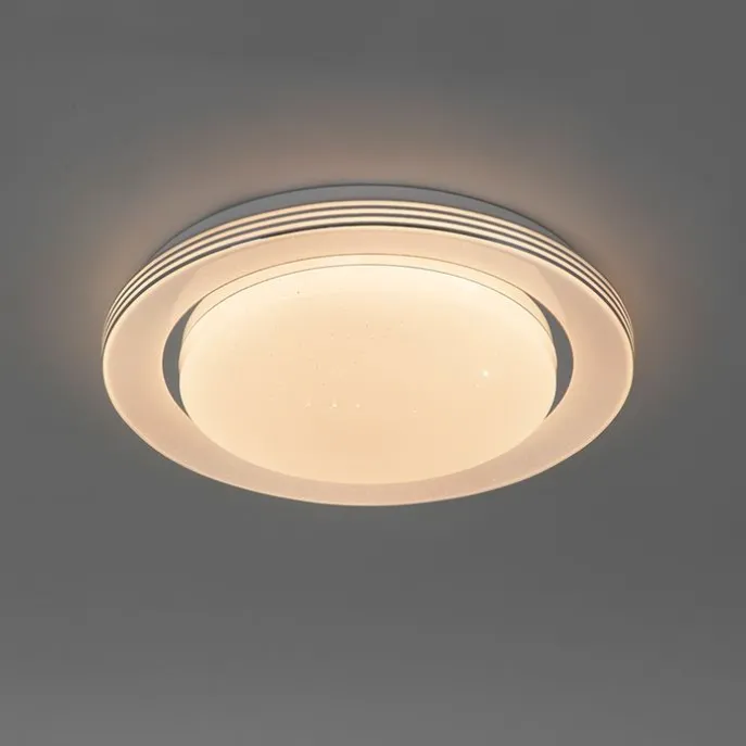 Plafondlamp wit 38 cm incl. LED met afstandsbediening - Jochem