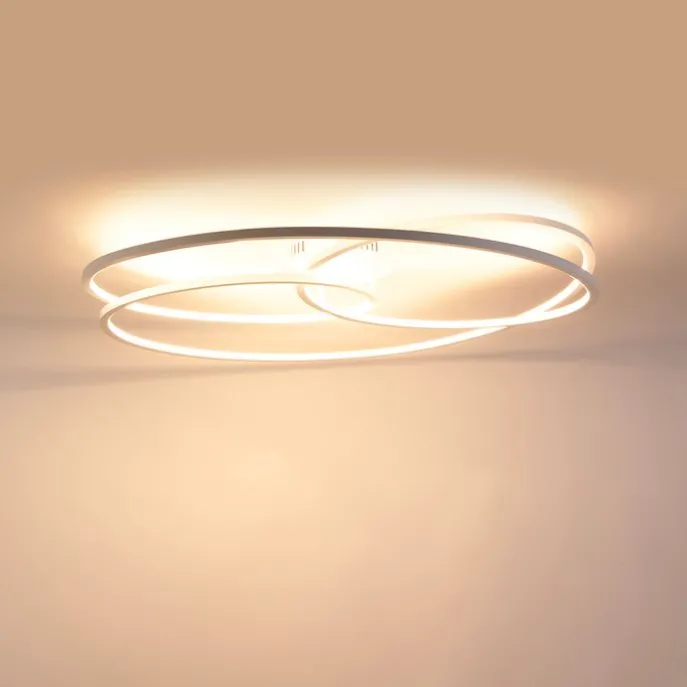 Plafondlamp wit 78 cm incl. LED 3 staps dimbaar - Rowin