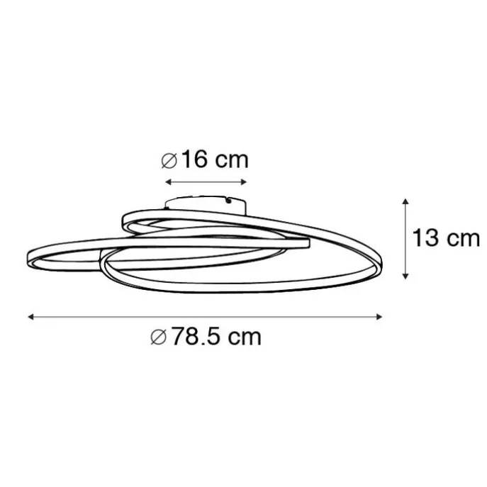 Plafondlamp wit 78 cm incl. LED 3 staps dimbaar - Rowin