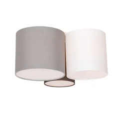 Plafondlamp wit grijs en bruin 3-lichts - Multidrum