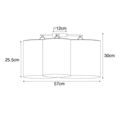 Plafondlamp wit grijs en bruin 3-lichts - Multidrum
