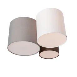 Plafondlamp wit grijs en bruin 3-lichts - Multidrum