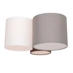 Plafondlamp wit grijs en bruin 3-lichts - Multidrum