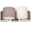 Plafondlamp wit grijs en bruin 5-lichts - Multidrum