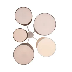 Plafondlamp wit grijs en bruin 5-lichts - Multidrum