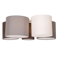 Plafondlamp wit grijs en bruin 5-lichts - Multidrum