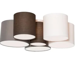 Plafondlamp wit grijs en bruin 6-lichts - Multidrum