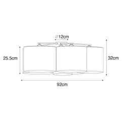 Plafondlamp wit grijs en bruin 6-lichts - Multidrum