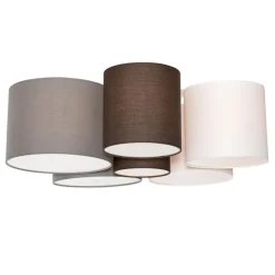 Plafondlamp wit grijs en bruin 6-lichts - Multidrum