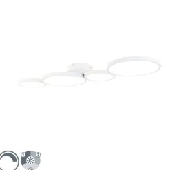 Plafondlamp wit incl. LED 3 staps dimbaar 4-lichts - Lupolo