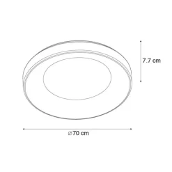 Plafondlamp wit incl. LED met afstandsbediening - Meidan