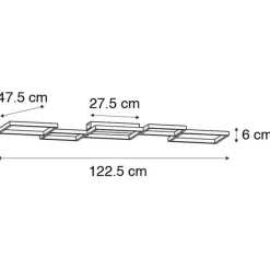 Plafondlamp wit incl. LED 3 staps dimbaar 5-lichts - Lejo