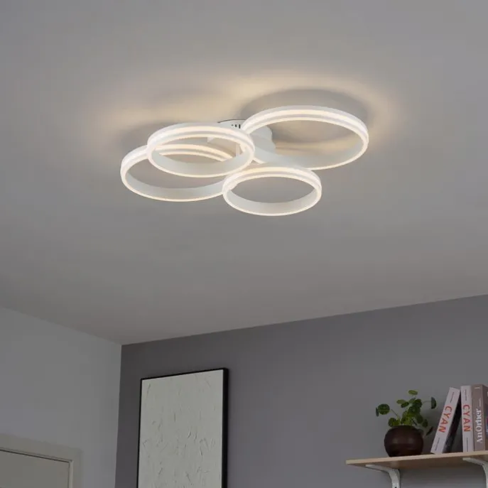 Plafondlamp wit incl. LED 3-staps dimbaar 4-lichts - Navara