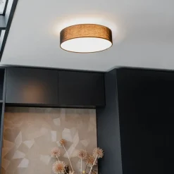 Plafondlamp zwart 40 cm incl. LED - Drum LED