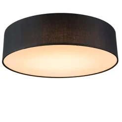 Plafondlamp zwart 40 cm incl. LED - Drum LED
