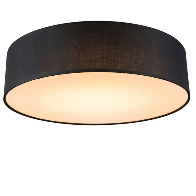 Plafondlamp zwart 40 cm incl. LED - Drum LED