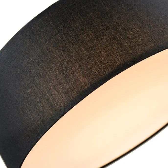 Plafondlamp zwart 40 cm incl. LED - Drum LED