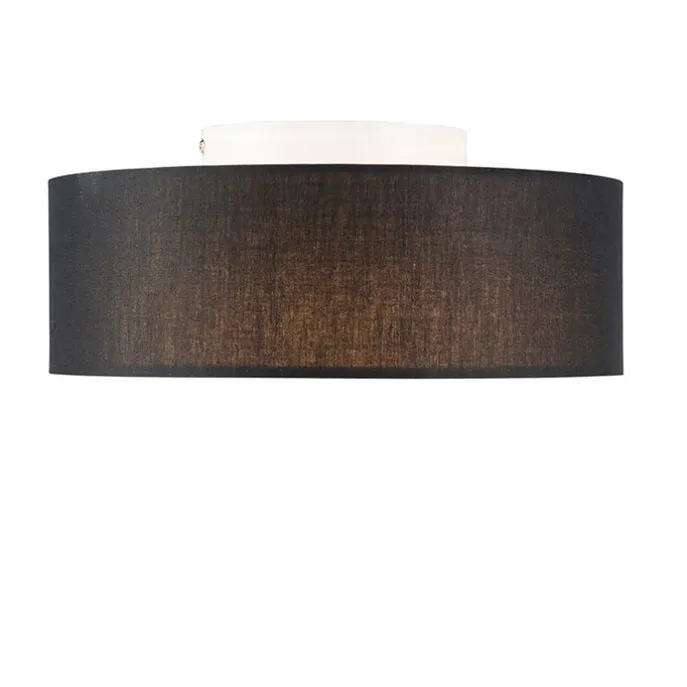 Plafondlamp zwart 30 cm incl. LED - Drum LED