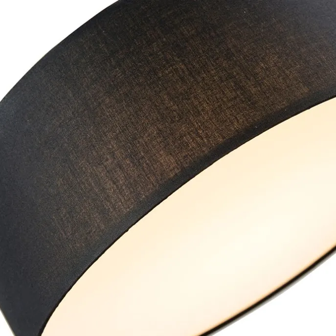 Plafondlamp zwart 30 cm incl. LED - Drum LED