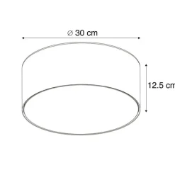 Plafondlamp zwart 30 cm incl. LED - Drum LED